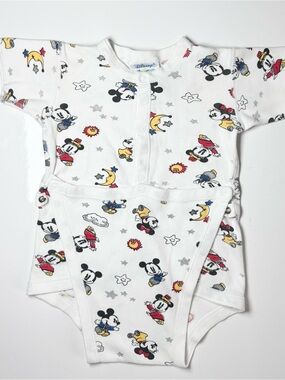 Vintage 90s Disney Babies Made in Canada Mickey & Minnie Celestial Bodysuit 24M